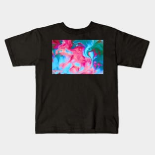 Abstract Pink & Blue Swirl Kids T-Shirt